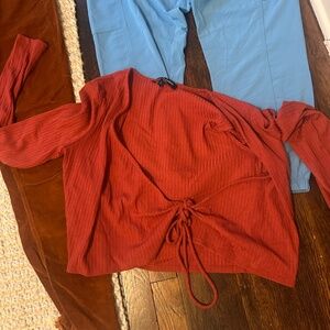 Crop top shirt with ties
